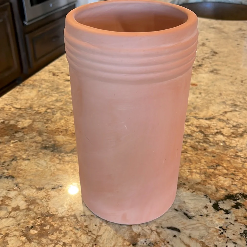 Pier 1 Vintage Hand Painted Clay Wine Chiller